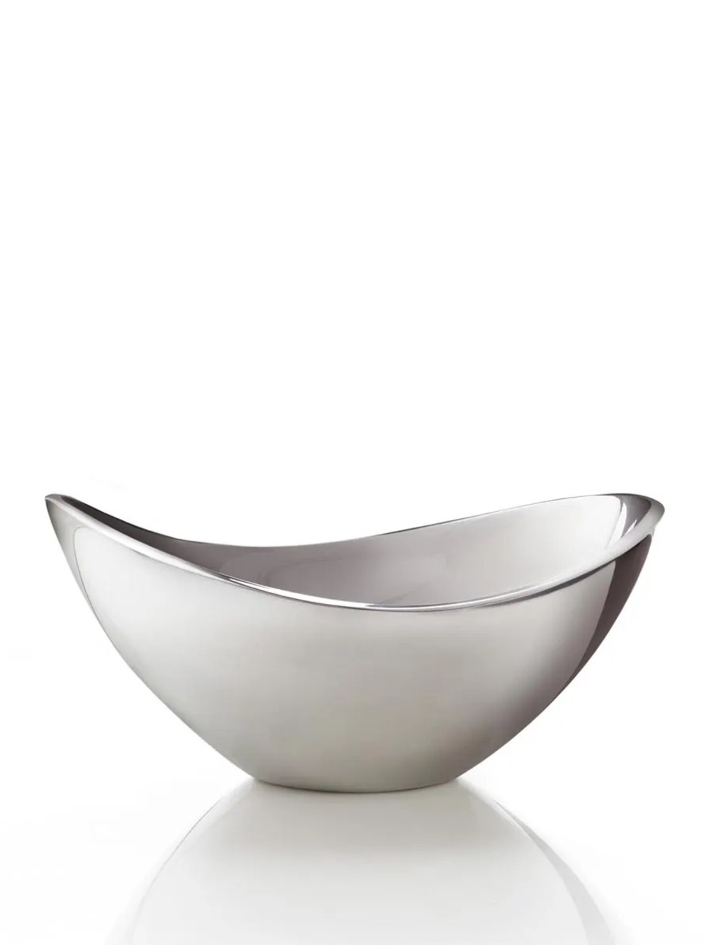 Nambe Polished Silver Curved Serving Bowl